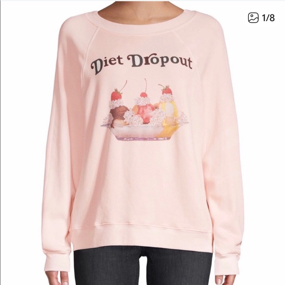 Wildfox “Diet Dropout” blush pink Cozy Sweatshirt